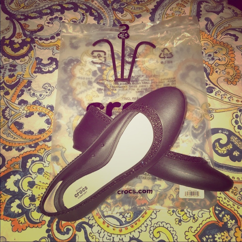 Crocs Diamante Embellished Flats